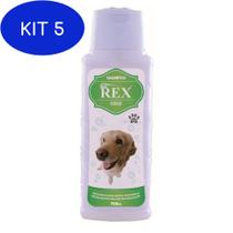 Kit 5 Shampoo Para Cachorro Rex Anti-Pulgas 750ml