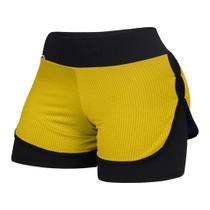 Kit 5 Short Dupla Feminina 2 em 1 Corrida Short Academia Suplex