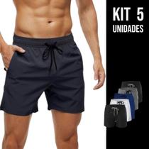 Kit 5 Shorts Bermudas Academia Treino Corrida Masculina TACTEL GROSSO ELITE 722