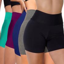 Kit 5 Shorts Bermudas Leg BÁSICA Legging Fitness Cintura Alta Treino 1038