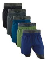 KIT 5 Shorts Bermudas masculino tactel com elastano moda praia futebal sacagem rapido conforto