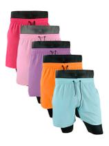 KIT 5 Shorts Bermudas masculino tactel com elastano moda praia futebal sacagem rapido conforto