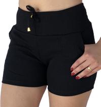 kit 5 Shorts feminino cintura alta bermuda feminina malha canelada - Bello Look