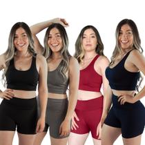 Kit 5 Shorts Feminino Curto Shortinho Fitness Suplex Kit 5 Shorts Feminino Curto Shortinho Fitness Suplex