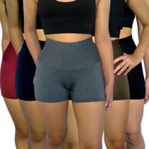 Kit 5 Shorts Femininos Curtos Justos Cós Cintura Alta Lisos Cores Sortidas Suplex Pp ao Plus Size Kit 5 Shorts Femininos Curtos Justos Cós Cintura Alta Lisos Cores Sortidas Suplex Pp ao Plus Size