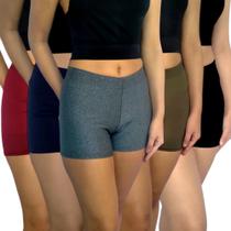 Kit 5 Shorts Femininos Curtos Justos Elástico Lisos Cores Sortidas Suplex Pp ao Plus Size Kit 5 Shorts Femininos Curtos Justos Elástico Lisos Cores Sortidas Suplex Pp ao Plus Size