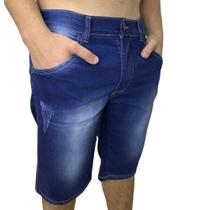 Kit 5 Shorts Jeans Masculina Lisa - Tons de Azul e Preto - Polo Attack