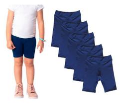 Kit 5 Shorts legging infantil reforçado escolar no suplex