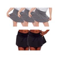 Kit 5 shorts saia infantil juvenil menina cintura alta básico liso uniforme dia a dia passeio