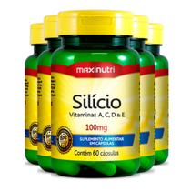 Kit 5 Silício 100mg Maxinutri 60 Cápsulas