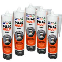 Kit 5 Silicone PU40 Branco Adesivo Cola Vedação Barone 400g Multiuso Kit 5 Silicone PU40 Branco Adesivo Cola Vedação Barone 400g Multiuso