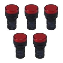 Kit 5 sinaleiro led 22mm 24v vermelho stark