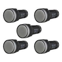 Kit 5 sinaleiro led ad22-22mm 220v branco stark Kit 5 sinaleiro led ad22-22mm 220v branco stark