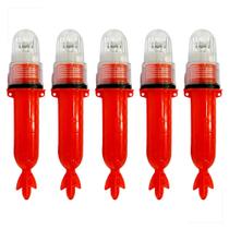 Kit 5 Sinalizador Náutico Luz LED Strobo Para Marcação De Redes Pesca e Boias