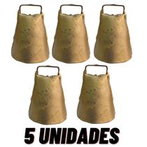 kit 5 Sino de latão 4cm Cincerro para Cabras Bode Cabritos Bezerros Garrotes Boi Vaca Touro