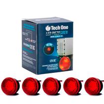 Kit 5 Sirene Piezo 6 Tons Com Led Vermelho 12v Marcha Ré Top Universal - Tech One