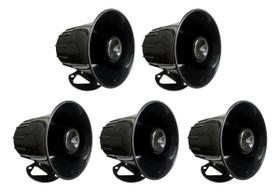 Kit 5 Sirenes Corneta com Voz 120dB 12V Alerta com Áudio e Som Kit 5 Sirenes Corneta com Voz 120dB 12V Alerta com Áudio e Som