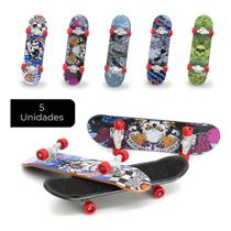 Kit 5 Skate Dedo Profissional C/ Lixa Rolamento Fingerboard
