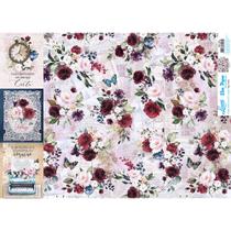 Kit 5 Slim Paper Decoupage Spl-069 Estampas Vintage 47,3x33,8cm Litoarte