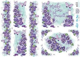 Kit 5 Slim Paper Decoupage SPL1-008 Violeta Lili Negrão 47,3x33,8cm - Litoarte