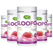 Kit 5 Sloopo Shake Diet com colageno 400g Sabor Morango Unilife Kit 5 Sloopo Shake Diet com colageno 400g Sabor Morango Unilife