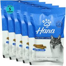 Kit 5 Snacks Hana Healthy Life Dental Care Cuidado Com os Dentes Para Cães Adultos 100g