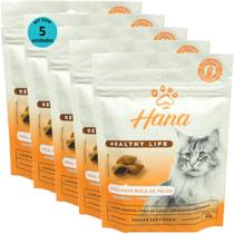 kit 5 Snacks Hana Healthy Life Hairball Control Para Gatos Adultos 60g kit 5 Snacks Hana Healthy Life Hairball Control Para Gatos Adultos 60g
