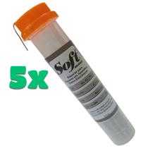 Kit 5 Solda Estanho 63x37 Fio Eletrônica Smd Pci 0,5mm Tubete Soft