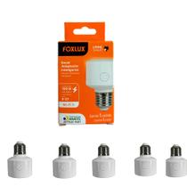 Kit 5 Soquete Bocal Adaptador Inteligente 100W Bivolt Foxlux