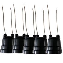 Kit 5 soquete c/ rabicho e-27 preto Kit 5 soquete c/ rabicho e-27 preto