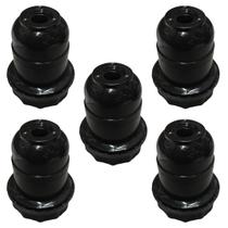 Kit 5 soquete e-27 abajur plastico preto