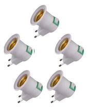 Kit 5 Soquetes E27 Bocal Lâmpada Tomada Chave Liga Desliga Branco