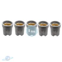 Kit 5 Soquetes E27 Cônico Para Lâmpada Comum Sem Fio Kit 5 Soquetes E27 Cônico Para Lâmpada Comum Sem Fio