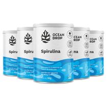 Kit 5 Spirulina Ocean Drop Vegana 240 Tabletes