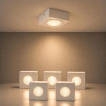 Kit 5 Spot Beiral Led Incluso de teto 3000k Branco Quente Bivolt Quadrado Branco ALUT000672-5 Alut Kit 5 Spot Beiral Led Incluso de teto 3000k Branco Quente Bivolt Quadrado Branco ALUT000672-5 Alut