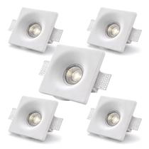Kit 5 Spot de Embutir Gesso Invisível Quadrado 13x13cm No Trim E27 IP20 para Forro e Drywall Kit 5 Spot de Embutir Gesso Invisível Quadrado 13x13cm No Trim E27 IP20 para Forro e Drywall