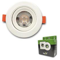 Kit 5 Spot Dicroica Redondo Direcionável Led Smd 5w - Frio (6500K)