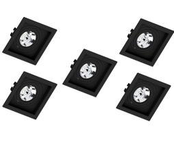Kit 5 Spot Embutir AR70 Quadrado Preto Face Plana - SaveEnergy Kit 5 Spot Embutir AR70 Quadrado Preto Face Plana - SaveEnergy