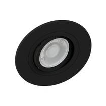 Kit 5 Spot Embutir Redondo Face Plana Dicroica MR16 Preto Kit 5 Spot Embutir Redondo Face Plana Dicroica MR16 Preto