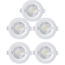Kit 5 Spot Embutir Taschibra Alltop Quadrado Led 7W 6500K