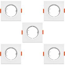 kit 5 SPOT LAMPADA DICROICA QUADRADO EMBUTIR RETO FIXO BRANCO GALAXY kit 5 SPOT LAMPADA DICROICA QUADRADO EMBUTIR RETO FIXO BRANCO GALAXY