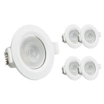 Kit 5 Spot Led 3w Redondo Embutir 3500K Branco Quente - Decoração Casa Loja Sanca Gesso Teto - Super Led