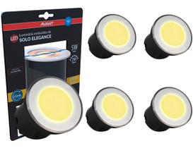 Kit 5 Spot Led Balizador Chão Piso 5w Embutir Luz Quente