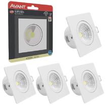 Kit 5 Spot Led Cob Embutir Quadrado 5W Supimpa 4000K Avant