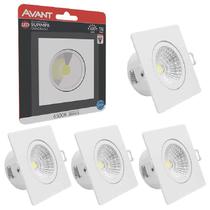 Kit 5 Spot Led Cob Embutir Quadrado 5W Supimpa 6500K Avant