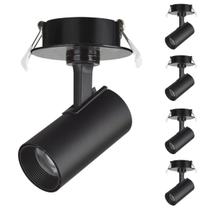Kit 5 Spot LED de Embutir 7W 3000K Preto Bivolt Foxlux