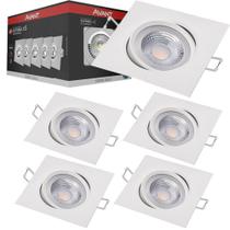 Kit 5 Spot Led Embutir 5w Quadrado Direcionável Bivolt Avant Kit 5 Spot Led Embutir 5w Quadrado Direcionável Bivolt Avant