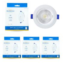 Kit 5 Spot Led Embutir 8w Redondo Teto Dicróica Bivolt Blumenau