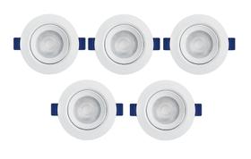 Kit 5 Spot LED Embutir Black+ Decker 5W Luz Amarel 3000K Redondo