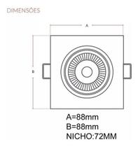 Kit 5 Spot Led Embutir Direcionável 5w Quadrado 6500k Avant Kit 5 Spot Led Embutir Direcionável 5w Quadrado 6500k Avant